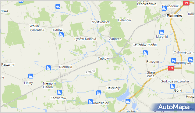 mapa Patków gmina Łosice, Patków gmina Łosice na mapie Targeo