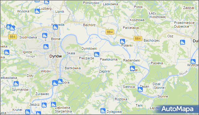 mapa Pawłokoma, Pawłokoma na mapie Targeo
