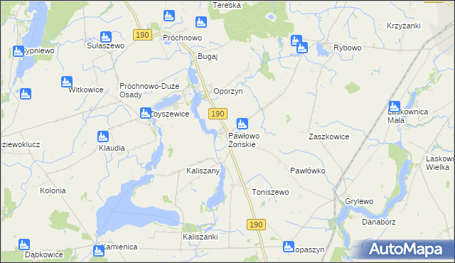 mapa Pawłowo Żońskie, Pawłowo Żońskie na mapie Targeo