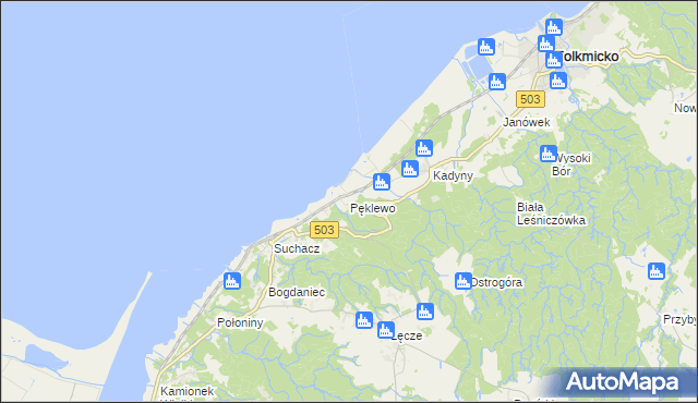 mapa Pęklewo, Pęklewo na mapie Targeo