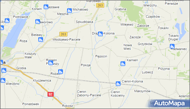mapa Pępocin, Pępocin na mapie Targeo