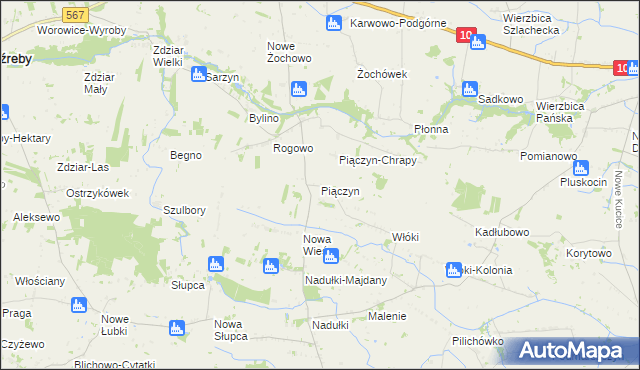 mapa Piączyn, Piączyn na mapie Targeo