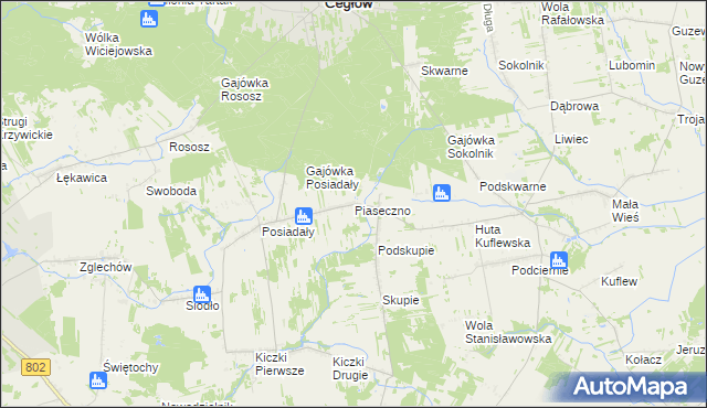 mapa Piaseczno gmina Cegłów, Piaseczno gmina Cegłów na mapie Targeo