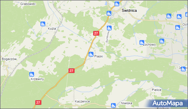 mapa Piaski gmina Świdnica, Piaski gmina Świdnica na mapie Targeo