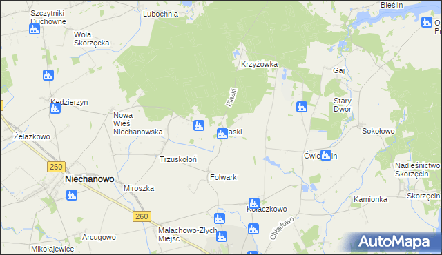 mapa Piaski gmina Witkowo, Piaski gmina Witkowo na mapie Targeo