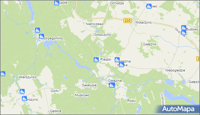 mapa Piaszki, Piaszki na mapie Targeo