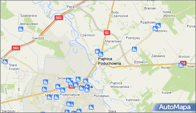 mapa Piątnica Poduchowna, Piątnica Poduchowna na mapie Targeo