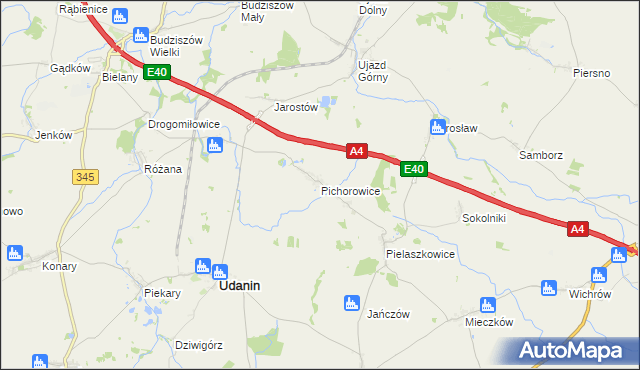 mapa Pichorowice, Pichorowice na mapie Targeo
