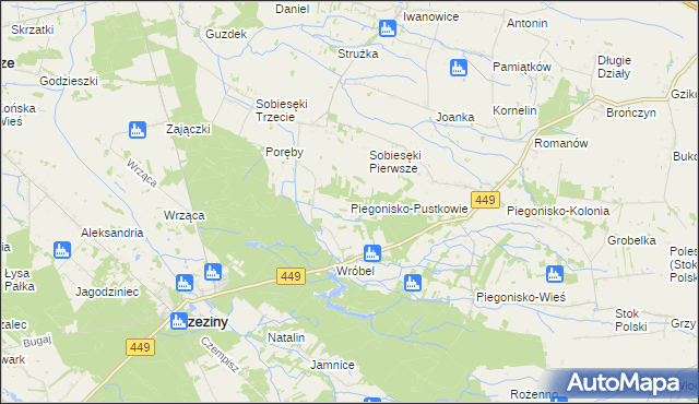 mapa Piegonisko-Pustkowie, Piegonisko-Pustkowie na mapie Targeo