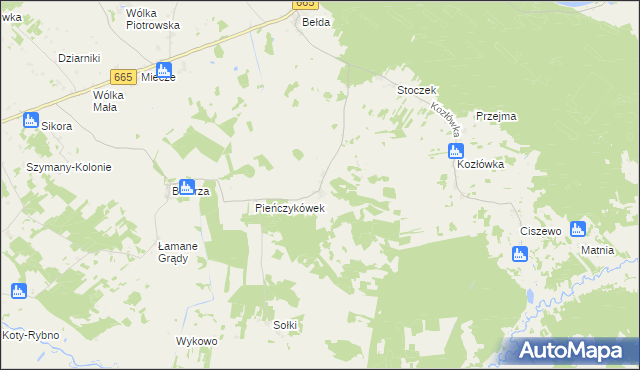 mapa Pieńczykowo, Pieńczykowo na mapie Targeo