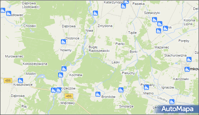 mapa Pieńki Laskowskie, Pieńki Laskowskie na mapie Targeo