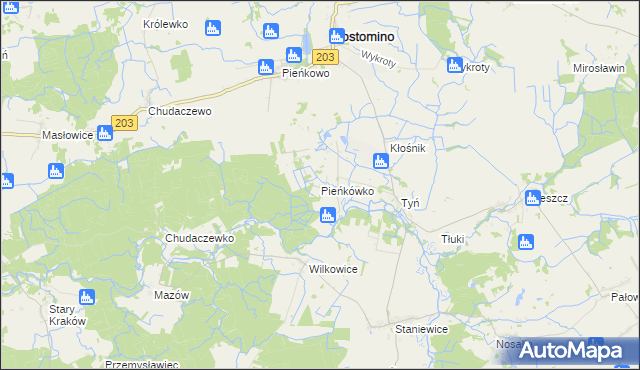 mapa Pieńkówko, Pieńkówko na mapie Targeo