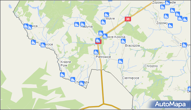 mapa Pietrowice, Pietrowice na mapie Targeo