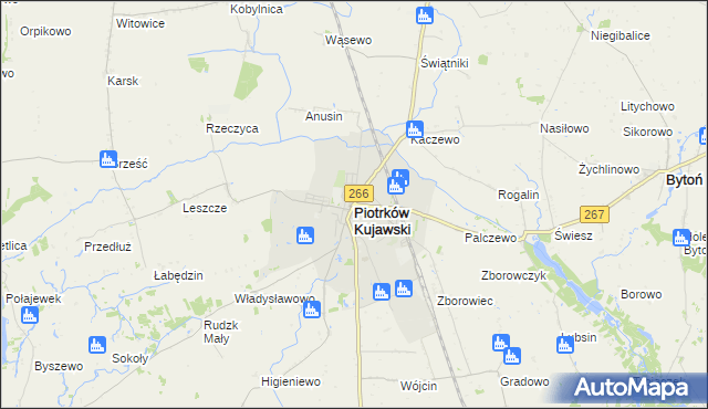 mapa Piotrków Kujawski, Piotrków Kujawski na mapie Targeo