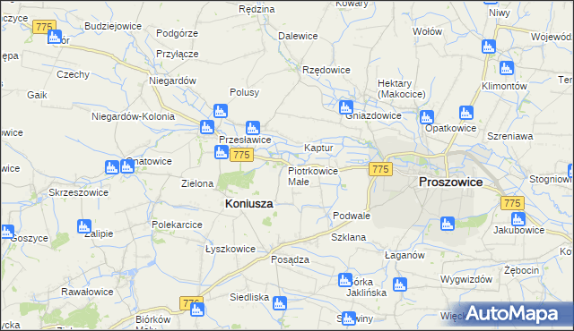 mapa Piotrkowice Małe, Piotrkowice Małe na mapie Targeo