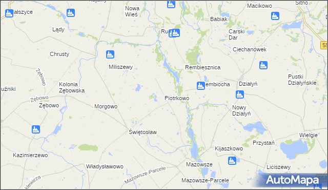 mapa Piotrkowo gmina Ciechocin, Piotrkowo gmina Ciechocin na mapie Targeo