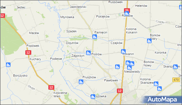 mapa Piotrów gmina Blizanów, Piotrów gmina Blizanów na mapie Targeo