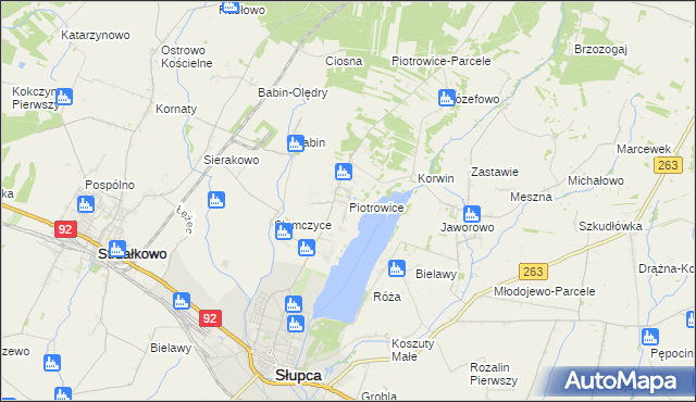 mapa Piotrowice gmina Słupca, Piotrowice gmina Słupca na mapie Targeo