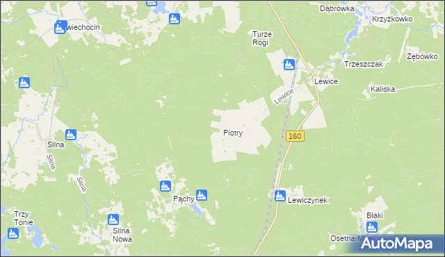 mapa Piotry, Piotry na mapie Targeo