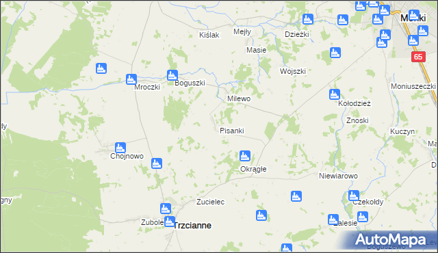 mapa Pisanki, Pisanki na mapie Targeo