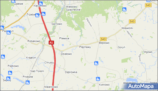 mapa Płąchawy, Płąchawy na mapie Targeo