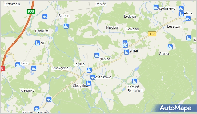 mapa Płonino, Płonino na mapie Targeo