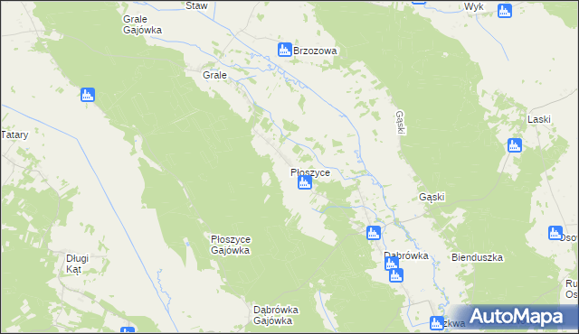 mapa Płoszyce, Płoszyce na mapie Targeo