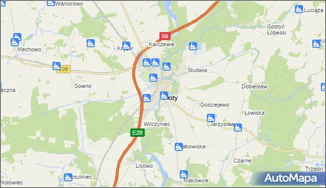 mapa Płoty powiat gryficki, Płoty powiat gryficki na mapie Targeo