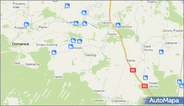 mapa Pluty gmina Wiśniew, Pluty gmina Wiśniew na mapie Targeo