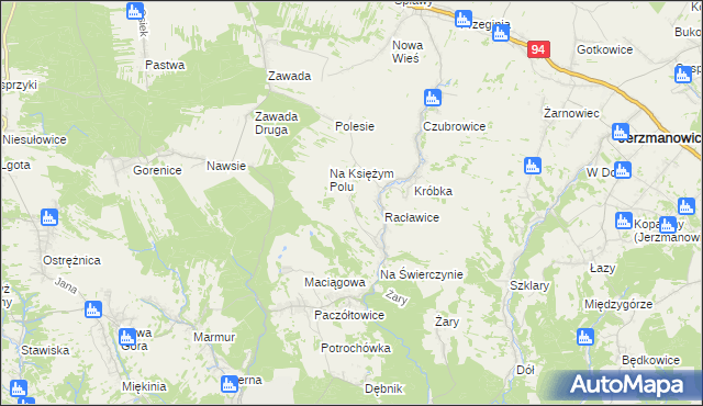 mapa Pod Skałą gmina Jerzmanowice-Przeginia, Pod Skałą gmina Jerzmanowice-Przeginia na mapie Targeo