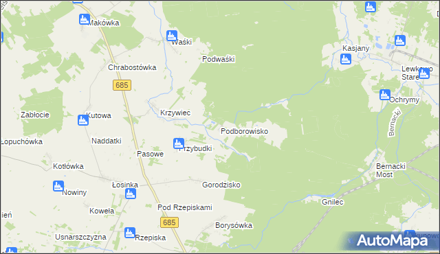 mapa Podborowisko, Podborowisko na mapie Targeo