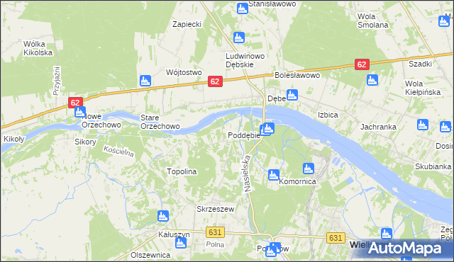 mapa Poddębie, Poddębie na mapie Targeo