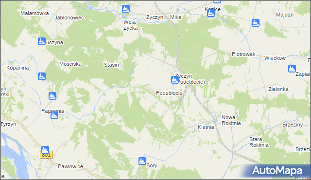 mapa Podebłocie, Podebłocie na mapie Targeo