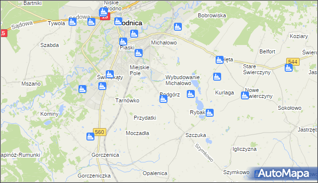 mapa Podgórz gmina Brodnica, Podgórz gmina Brodnica na mapie Targeo