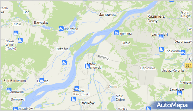 mapa Podgórz gmina Wilków, Podgórz gmina Wilków na mapie Targeo