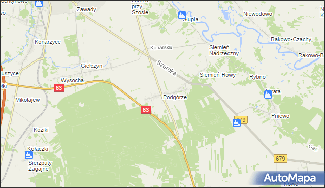 mapa Podgórze gmina Łomża, Podgórze gmina Łomża na mapie Targeo