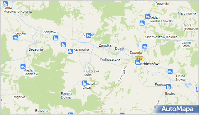 mapa Podhuszczka, Podhuszczka na mapie Targeo