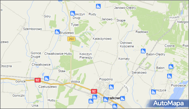 mapa Podkornaty, Podkornaty na mapie Targeo