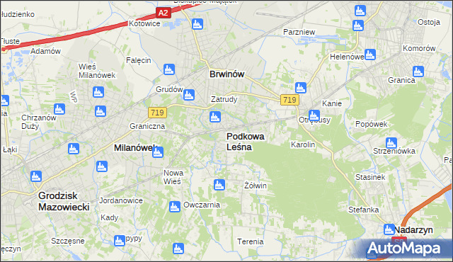 mapa Podkowa Leśna, Podkowa Leśna na mapie Targeo