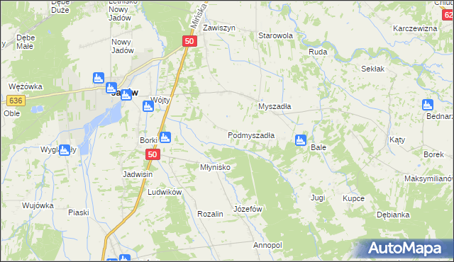 mapa Podmyszadła, Podmyszadła na mapie Targeo