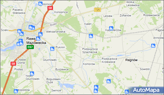 mapa Podskarbice Szlacheckie, Podskarbice Szlacheckie na mapie Targeo