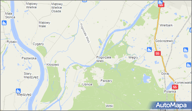 mapa Pogorzała Wieś, Pogorzała Wieś na mapie Targeo