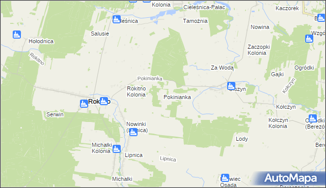 mapa Pokinianka, Pokinianka na mapie Targeo