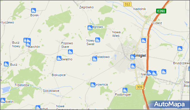 mapa Poladowo, Poladowo na mapie Targeo