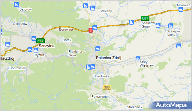 mapa Polanica-Zdrój, Polanica-Zdrój na mapie Targeo