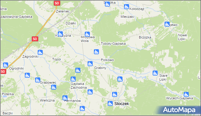 mapa Polkowo gmina Stoczek, Polkowo gmina Stoczek na mapie Targeo