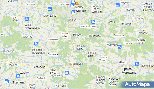 mapa Połom Duży, Połom Duży na mapie Targeo