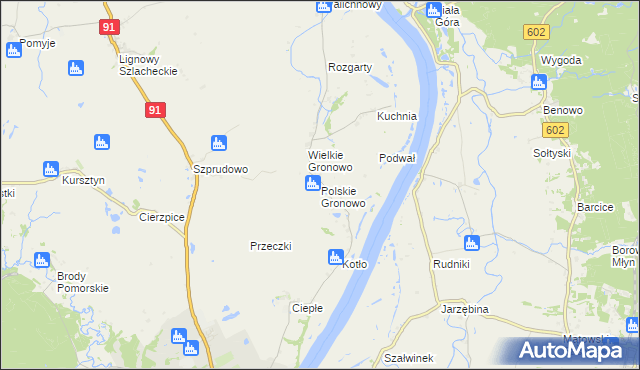 mapa Polskie Gronowo, Polskie Gronowo na mapie Targeo