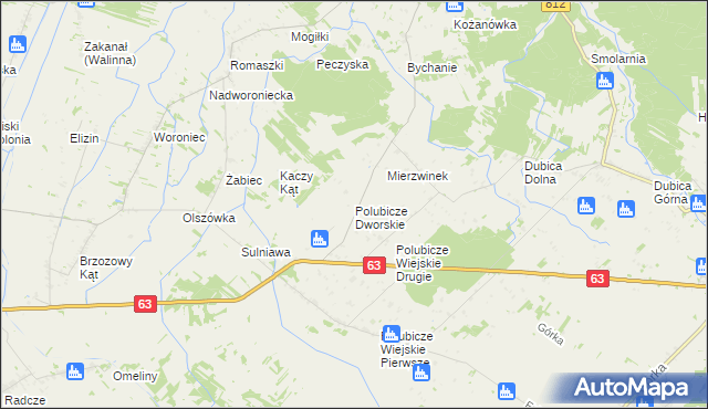 mapa Polubicze Dworskie, Polubicze Dworskie na mapie Targeo
