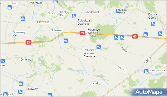 mapa Polubicze Wiejskie Pierwsze, Polubicze Wiejskie Pierwsze na mapie Targeo